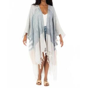 NEW LOVESTITCH cali cotton kimono in blue, natural, off-white